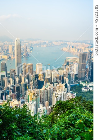 Beautiful architecture building exterior cityscape of hong kong city skyline Beautiful architecture building exterior cityscape of hong kong city skyline 45823385