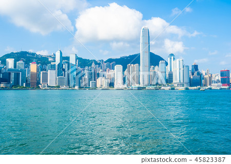 Beautiful architecture building exterior cityscape of hong kong city skyline Beautiful architecture building exterior cityscape of hong kong city skyline 45823387