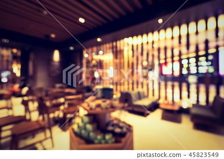 Abstract blur and defocused hotel buffet restaurant and coffee shop cafe 45823549
