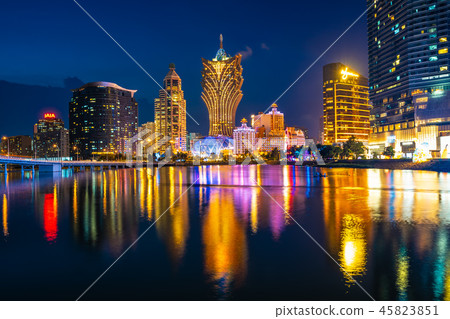 Beautiful architecture building cityscape in macau Beautiful architecture building cityscape in macau 45823851