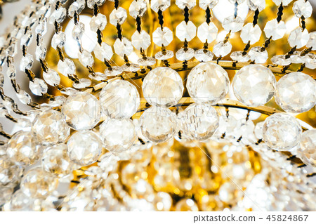 Beautiful luxury crystal chandelier decoration interior Beautiful luxury crystal chandelier decoration interior 45824867