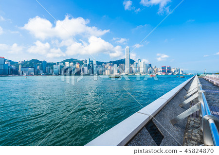 Beautiful architecture building exterior cityscape of hong kong city skyline Beautiful architecture building exterior cityscape of hong kong city skyline 45824870