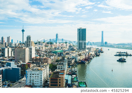 Beautiful architecture building cityscape of macau city Beautiful architecture building cityscape of macau city 45825294