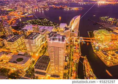 Beautiful building and architecture in Yokohama city skyline Beautiful building and architecture in Yokohama city skyline 45825297