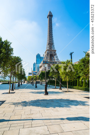 China, Macau - September 10 2018 - Beautiful eiffel tower landmark of parisian hotel and resort in macau city 45825372