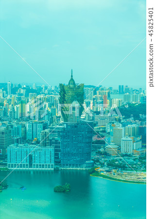 Beautiful architecture building cityscape in macau Beautiful architecture building cityscape in macau 45825401