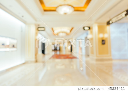 Abstract blur and defocused hotel lobby interior Abstract blur and defocused hotel lobby interior 45825411