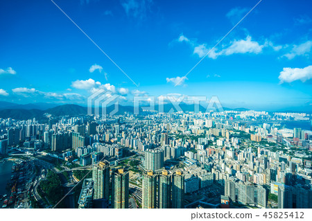 Beautiful architecture building exterior cityscape of hong kong city skyline Beautiful architecture building exterior cityscape of hong kong city skyline 45825412