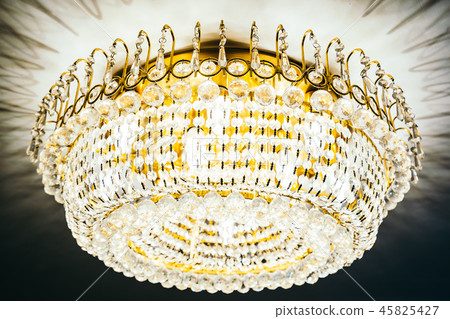 Beautiful luxury crystal chandelier decoration interior Beautiful luxury crystal chandelier decoration interior 45825427