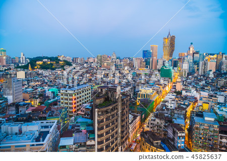 Beautiful architecture building cityscape of macau city Beautiful architecture building cityscape of macau city 45825637