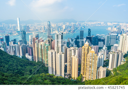 Beautiful architecture building exterior cityscape of hong kong city skyline 45825745