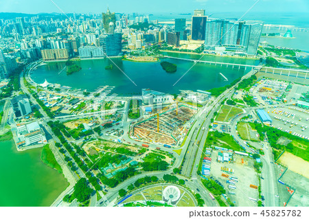 Beautiful architecture building cityscape in macau 45825782