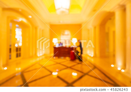 Abstract blur and defocused hotel lobby interior Abstract blur and defocused hotel lobby interior 45826243