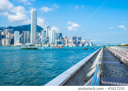 Beautiful architecture building exterior cityscape of hong kong city skyline 45827291