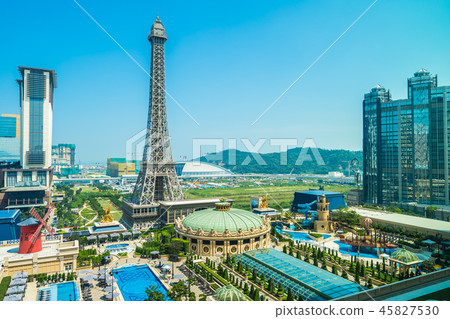 China, Macau - September 10 2018 - Beautiful eiffel tower landmark of parisian hotel and resort in macau city 45827530