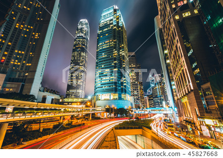 Beautiful architecture building exterior cityscape of hong kong city skyline Beautiful architecture building exterior cityscape of hong kong city skyline 45827668