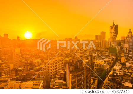 Beautiful architecture building cityscape of macau city 45827841
