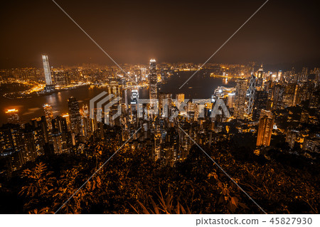 Beautiful architecture building exterior cityscape of hong kong city skyline Beautiful architecture building exterior cityscape of hong kong city skyline 45827930