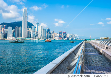 Beautiful architecture building exterior cityscape of hong kong city skyline 45827935