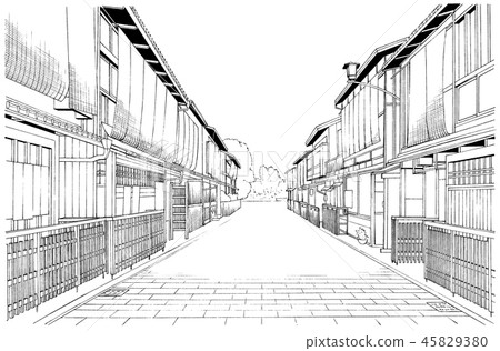 Cartoon Style Pen Drawing Illustration Japanese Stock Illustration