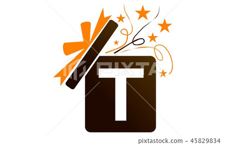 Gift Box Ribbon Letter T Gift Box Ribbon Letter T 45829834