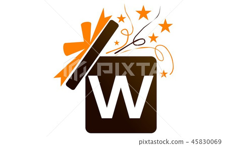 Gift Box Ribbon Letter W 45830069