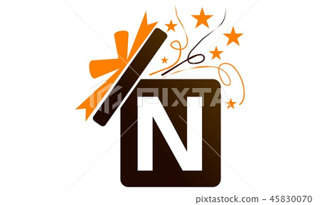 Gift Box Ribbon Letter N 45830070