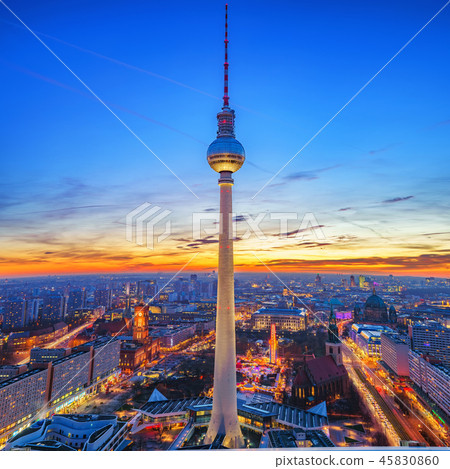 Aerial view on Alexanderplatz in Berlin Aerial view on Alexanderplatz in Berlin 45830860