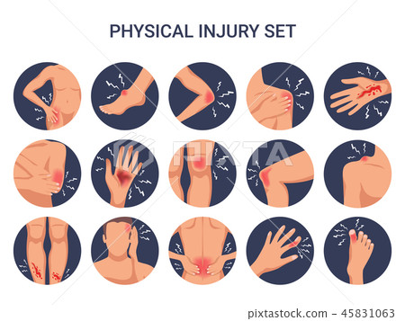 Burn Cut Injury Flat Set - Stock Illustration [45831063] - PIXTA