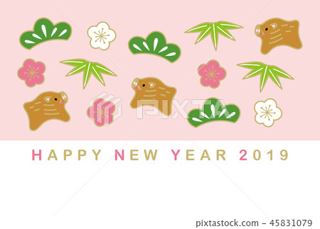 New year's card 2019 45831079