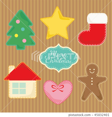 插圖集聖誕氈飾品 45832401