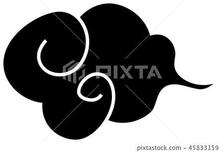 Clouds Japanese style material for new year's cards black 45833159
