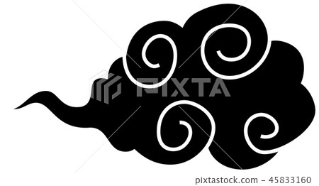 Clouds Japanese style material for new year's cards black Clouds Japanese style material for new year's cards black 45833160