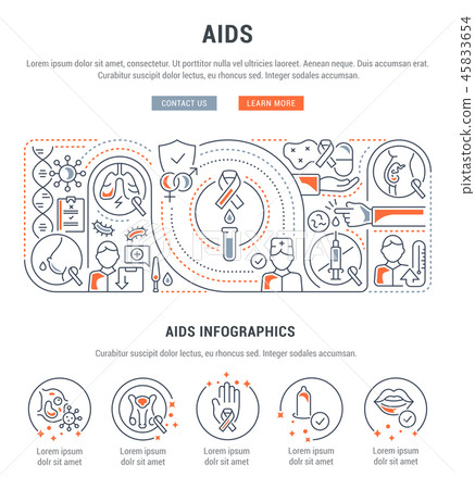 Linear Banner of AIDS. 45833654