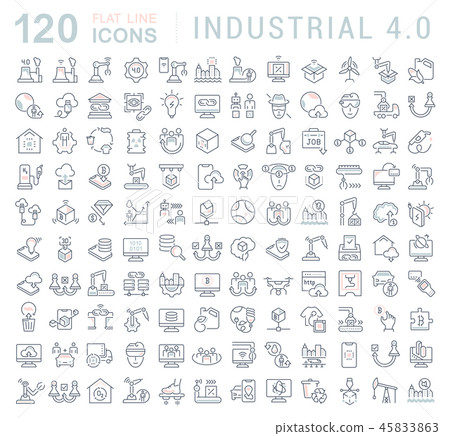 Set Vector Line Icons of Industrial 4.0. 45833863