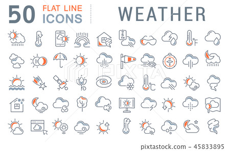Set Vector Line Icons of Weather. - Stock Illustration [45833895] - PIXTA