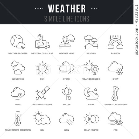 Set Vector Line Icons of Weather. - Stock Illustration [45833911] - PIXTA