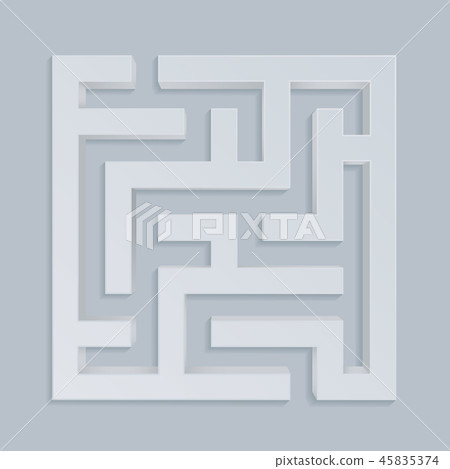 3d gray maze. Top view 45835374