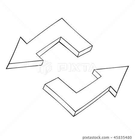 Arrows. Outline signs Arrows. Outline signs 45835480