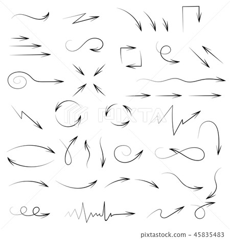 Arrows. Hand written filigree set 45835483