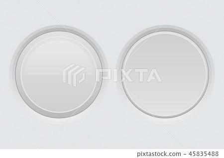 White web interface buttons. Round 3d icons 45835488