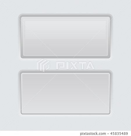 White web interface buttons. Square 3d icons White web interface buttons. Square 3d icons 45835489