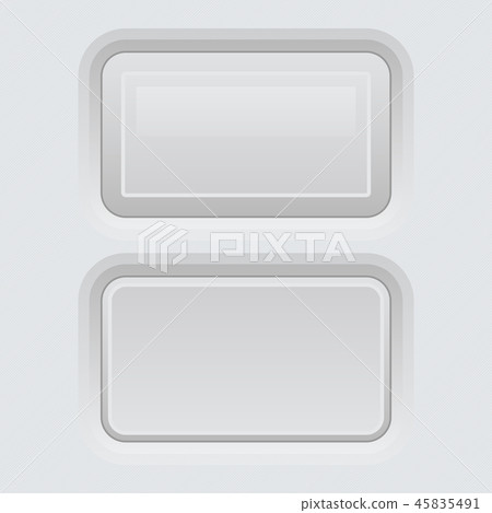 White web interface buttons. Square 3d icons White web interface buttons. Square 3d icons 45835491