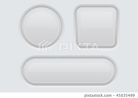 White web interface buttons set. 3d icons White web interface buttons set. 3d icons 45835499
