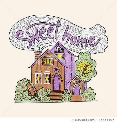 Country doodle detailed cottage. Country doodle detailed cottage. 45835507