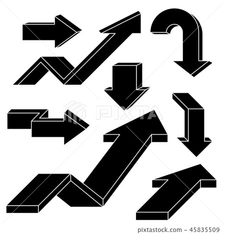 Arrows. Black outline icons set Arrows. Black outline icons set 45835509