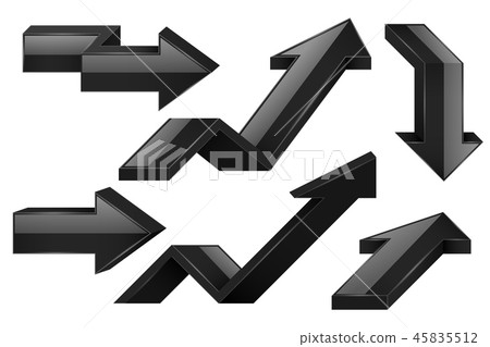 Black arrows. 3d icons set Black arrows. 3d icons set 45835512