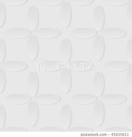 Gray simple flowers. 3d seamless pattern 45835611