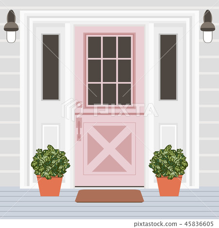 House door front building entrance design vector 45836605