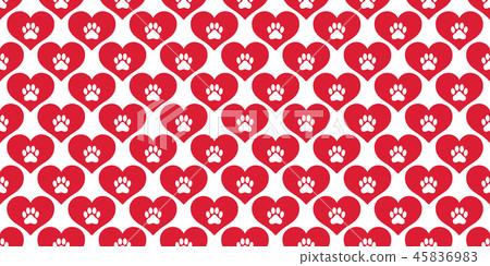 dog paw seamless pattern vector heart valentine dog paw seamless pattern vector heart valentine 45836983
